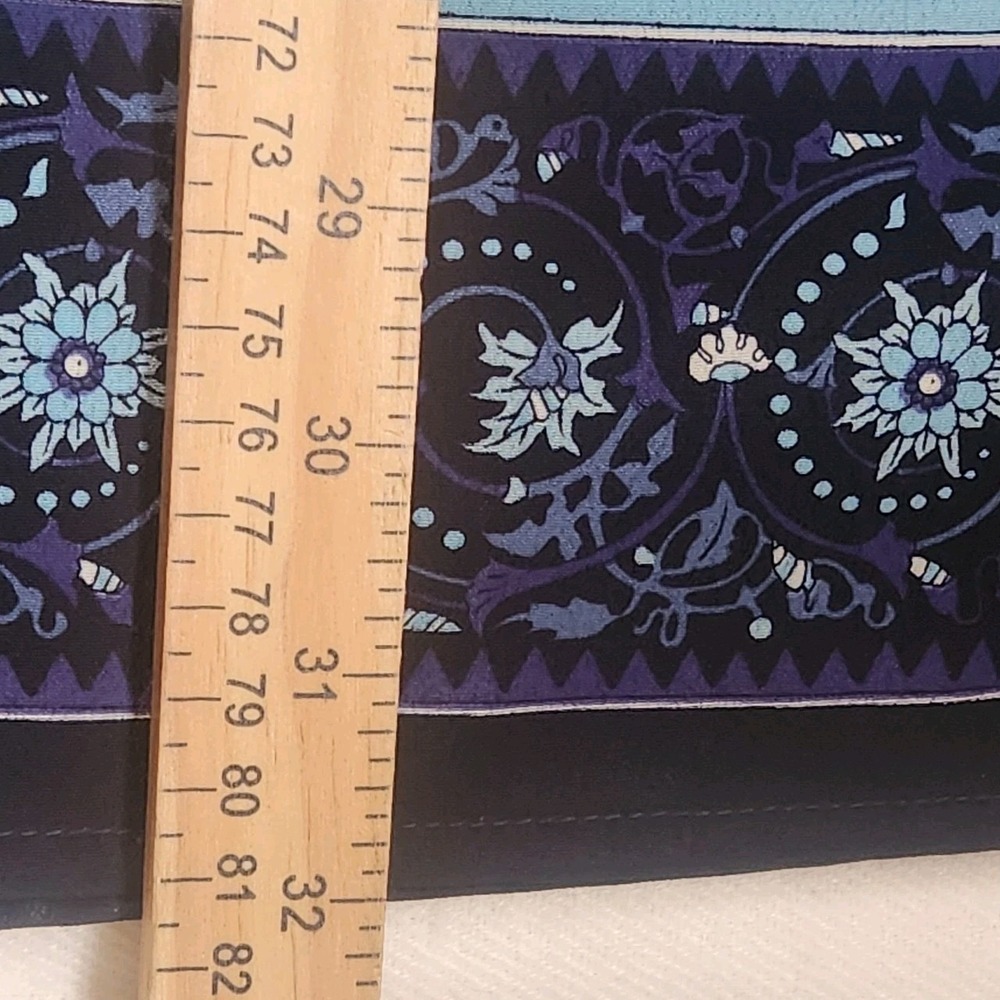 Vintage 90s Midi Skirt Blue Geometric Floral Print Size 16 Lightweight‎ - Picture 8 of 8